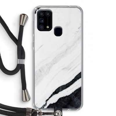 Elegante marmer: Samsung Galaxy M31 Transparant Hoesje met koord