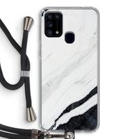 Elegante marmer: Samsung Galaxy M31 Transparant Hoesje met koord