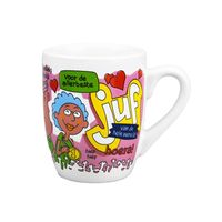 Cartoon cadeau mok/beker voor de allerbeste juf 300 ml