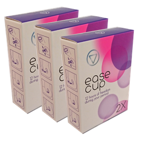 EaseCup 2x - Tot 12 uur vrijheid tijdens je menstruatie! (aantal: 3 x EaseCup 2 pack (6 stuks))