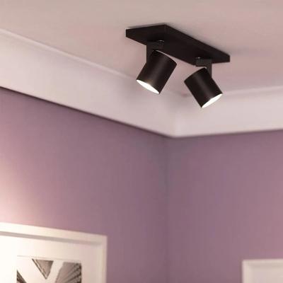 Dubbele spot plafondlamp zwart gu10 &apos;Link&apos; verstelbaar 30 cm
