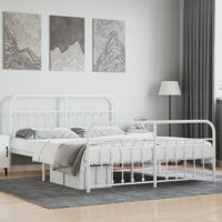 Bedframe met hoofd- en voeteneinde metaal wit 160x200 cm