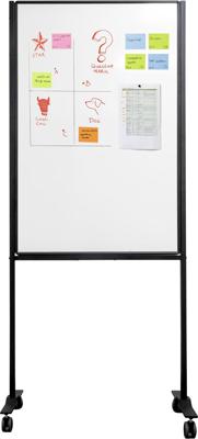Smit Visual whiteboard, gelakt staal, magnetisch, verrijdbaar, 75 x 120 cm