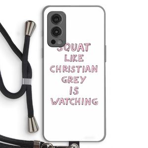 Christian Grey: OnePlus Nord 2 5G Transparant Hoesje met koord