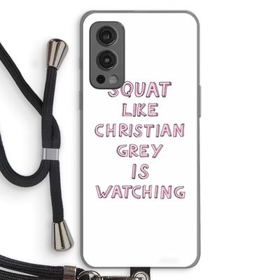 Christian Grey: OnePlus Nord 2 5G Transparant Hoesje met koord