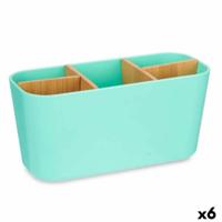 Tandenborstelhouder Groen Bamboe Polypropyleen 21 x 10 x 9 cm (6 Stuks)