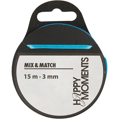 Creativ Company Satijnlint, b: 3 mm, lichtblauw, 15 m/ 1 rol