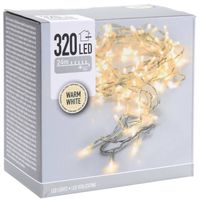 Feestverlichting lichtsnoeren met 320 warm witte led lampjes/lichtjes 24 meter - Kerstverlichting kerstboom - thumbnail