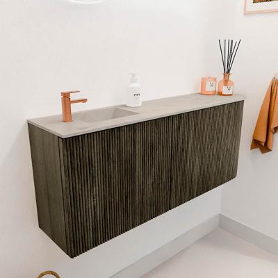 Toiletmeubel Mondiaz Joya Dlux | 101.6 cm | Meubelkleur Shadow | Faye wastafel Opalo Wasbak Links | 1 kraangat