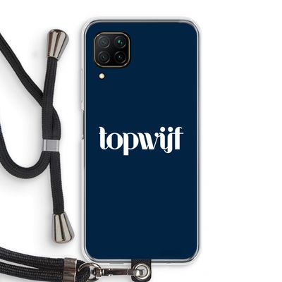 Topwijf Navy: Huawei P40 Lite Transparant Hoesje met koord