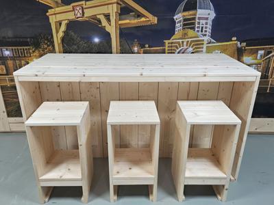 Steigerhouten Bartafel - Robuuste Hoge Tafel voor Binnen of Buiten