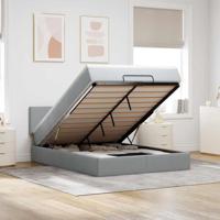 Ottoman bed met matras 140x200cm stof lichtgrijs