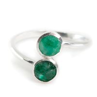 Geboortesteen Ring Smaragd Mei - 925 Zilver - Zilverkleurig - thumbnail