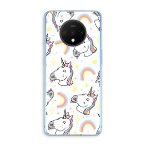 Rainbow Unicorn: OnePlus 7T Transparant Hoesje