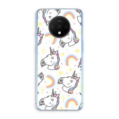 Rainbow Unicorn: OnePlus 7T Transparant Hoesje