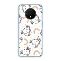 Rainbow Unicorn: OnePlus 7T Transparant Hoesje Rainbow Unicorn: OnePlus 7T Transparant Hoesje
