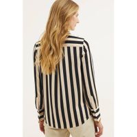 Scotch & Soda gestreepte blouse ecru/zwart/lichtbruin - thumbnail
