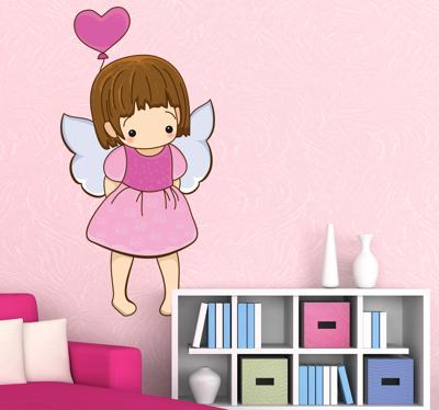Sticker kinderkamer elngel meisje