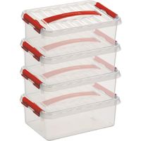 8x Opberg boxen/opbergdozen 4 liter 30 x 20 x 10 cm kunststof