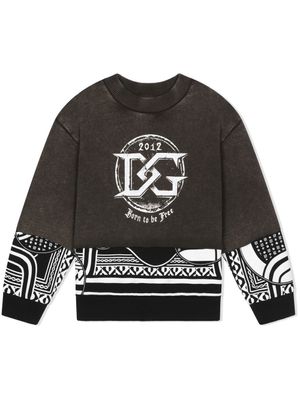 Dolce & Gabbana Kids t-shirt à logo imprimé - Noir