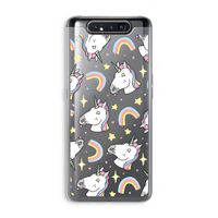 Rainbow Unicorn: Samsung Galaxy A80 Transparant Hoesje