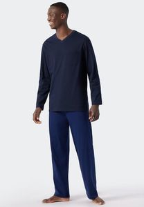 Schiesser Schiesser Pyjama Long royal blue 178096 50/M