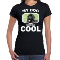 Newfoundlander honden t-shirt my dog is serious cool zwart voor dames