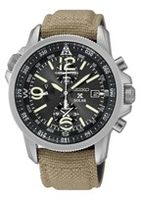 Horlogeband Seiko V172-0AL0 / SSC293P1 / L0DG012J0 Leder/Textiel Beige 21mm - thumbnail