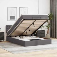 Ottoman bed met matras 140x200cm kunstleer grijs