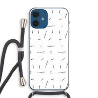 Hipster stripes: iPhone 12 Transparant Hoesje met koord