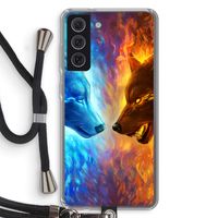Fire & Ice: Samsung Galaxy S21 FE Transparant Hoesje met koord