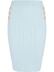 Balmain jupe crayon en maille - Bleu