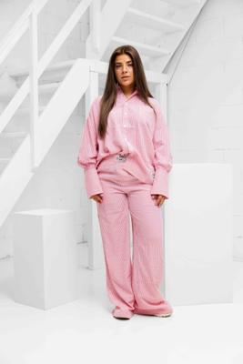 Off The Pitch Striped Resort Set Dames Roze/Wit - Maat L - Kleur: WitRoze | Soccerfanshop
