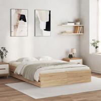 Bedframe met lades bewerkt hout sonoma eikenkleurig 150x200 cm