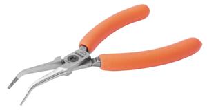 Bahco Precisiepunttang | compact | 45° afgebogen punt | oranje PVC-handgrepen | 141 mm - industrieverpakking - C3745IP