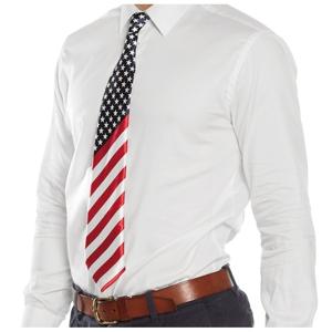 USA stropdas - 2x stuks - heren - Kravet - Amerikaanse vlag thema - verkleedaccessoires Amerika