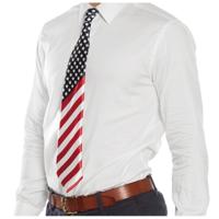 USA stropdas - 2x stuks - heren - Kravet - Amerikaanse vlag thema - verkleedaccessoires Amerika
