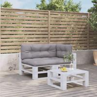 VidaXL Palletkussens 3 st stof grijs