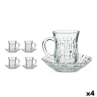 Set van Kopje met Schotel Vivalto ZP6204CX-3/BHA8 ZP6204CX-3/BHA8 Transparant Glas 125 ml (4 Stuks)