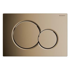 Geberit Sigma01 bedieningplaat, 2-toets spoeling frontbediening voor toilet 24.6x16.4cm edelmessing gegalvaniseerd (goud) 115770DT5