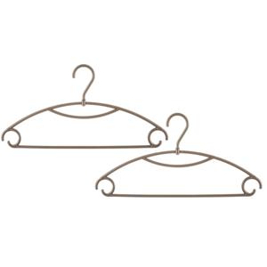 Kledinghangers - Set van 16 stuks - taupe - kunststof - 40 x 20 cm - geribbeld antislip design