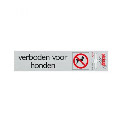 Bord Alulook Verboden voor honden - 165x44 mm zelfklevend.