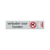 Bord Alulook Verboden voor honden - 165x44 mm zelfklevend.