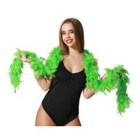 Carnaval verkleed boa met veren - neon groen - 180 cm - 45 gram - Glitter and Glamour - thumbnail