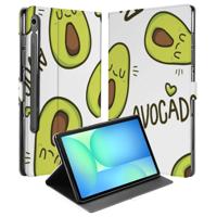 Samsung Galaxy Tab S10 FE | Tab S9 FE | Book Case | Hoesje met Standaard Avocado Singing