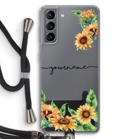 Zonnebloemen: Samsung Galaxy S21 Transparant Hoesje met koord