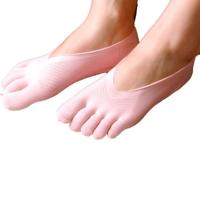 5 paar vrouwelijke sokken vijf teen sok slippers onzichtbaarheid voor effen kleur bemanning sokken (roze)