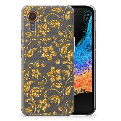Samsung Galaxy Xcover 7 | TPU Case | Gouden Bloemen Samsung Galaxy Xcover 7 | TPU Case | Gouden Bloemen