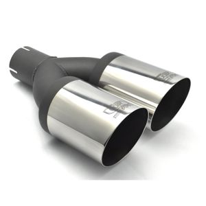 Ulter Sport Uitlaatsierstuk - Dubbel Rond 90mm Schuin - Lengte 290mm - Montage ->50mm - RVS USN2901