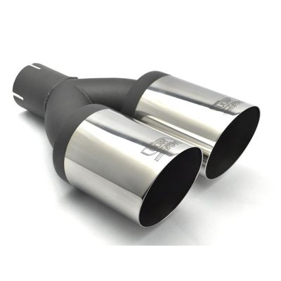 Ulter Sport Uitlaatsierstuk - Dubbel Rond 90mm Schuin - Lengte 290mm - Montage ->50mm - RVS USN2901